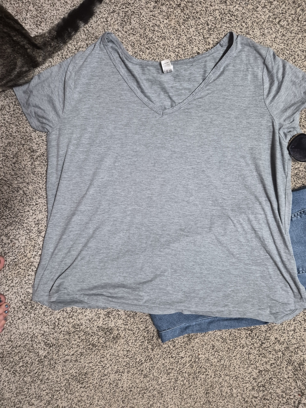 90 Degree By Reflex Women's Short Sleeve V-Neck Tee - Heather Gray